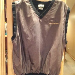 Men's Wind Vest in Black and Tan Herringbone pattern size L